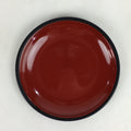 Japanese Wooden Lacquered Plate Vtg Round Red Black 16.3 cm UR702