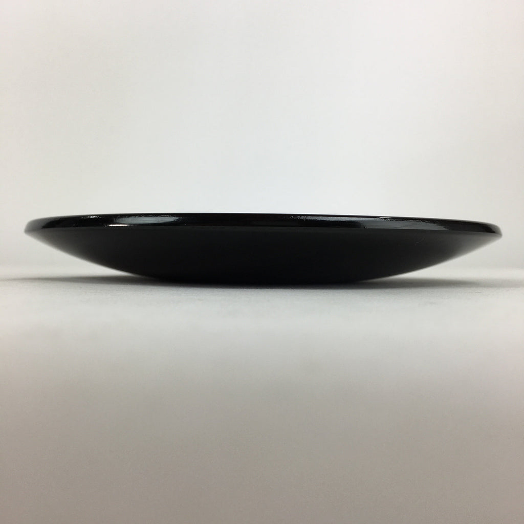 Japanese Wooden Lacquered Plate Vtg Round Red Black Nurimono16.3 cm UR698