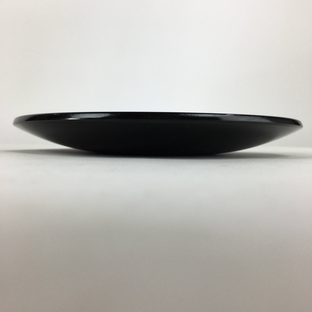 Japanese Wooden Lacquered Plate Vtg Round Red Black Nurimono16.3 cm UR698