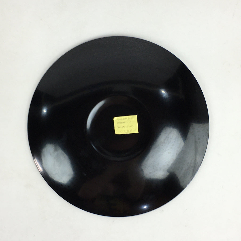Japanese Wooden Lacquered Plate Vtg Round Red Black Nurimono16.3 cm UR698