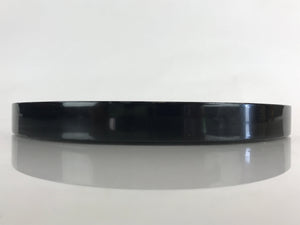 Japanese Wooden Lacquered Serving Tray Obon Vtg Classic Round Black UR846
