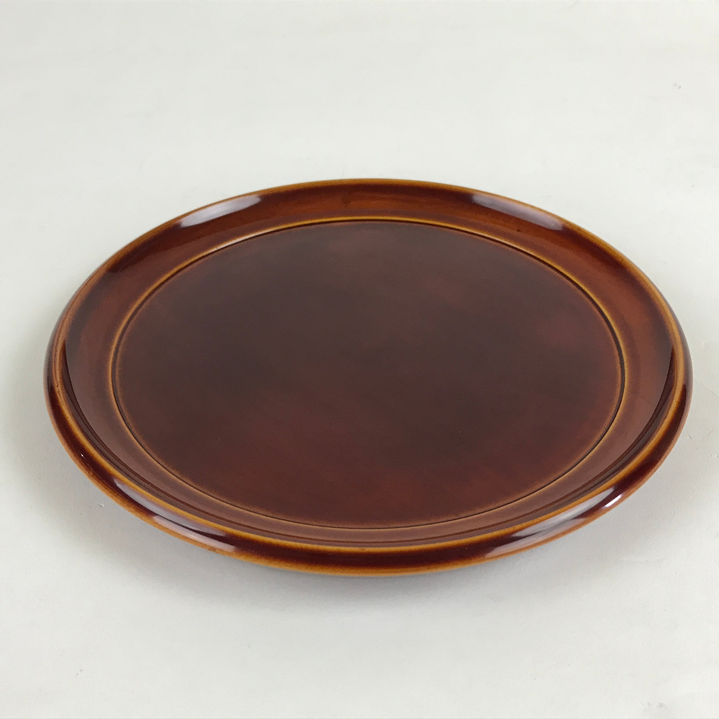 Japanese Wooden Lacquered Serving Tray Vtg Hida Shunkei Obon Brown UR867