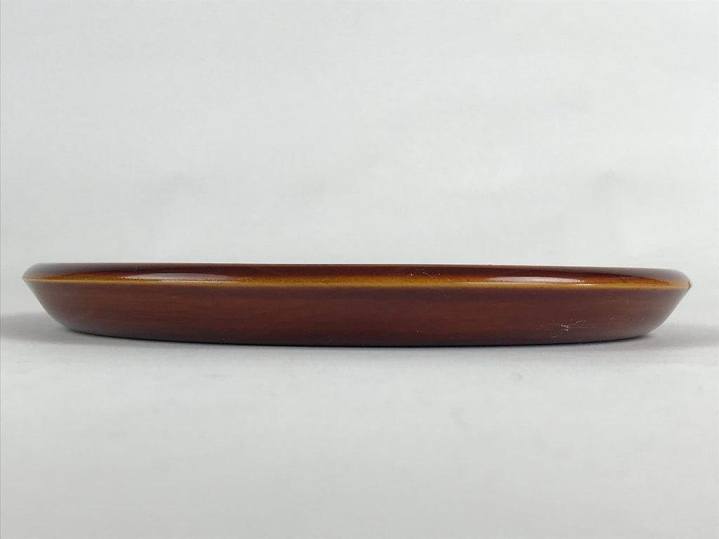 Japanese Wooden Lacquered Serving Tray Vtg Hida Shunkei Obon Brown UR867
