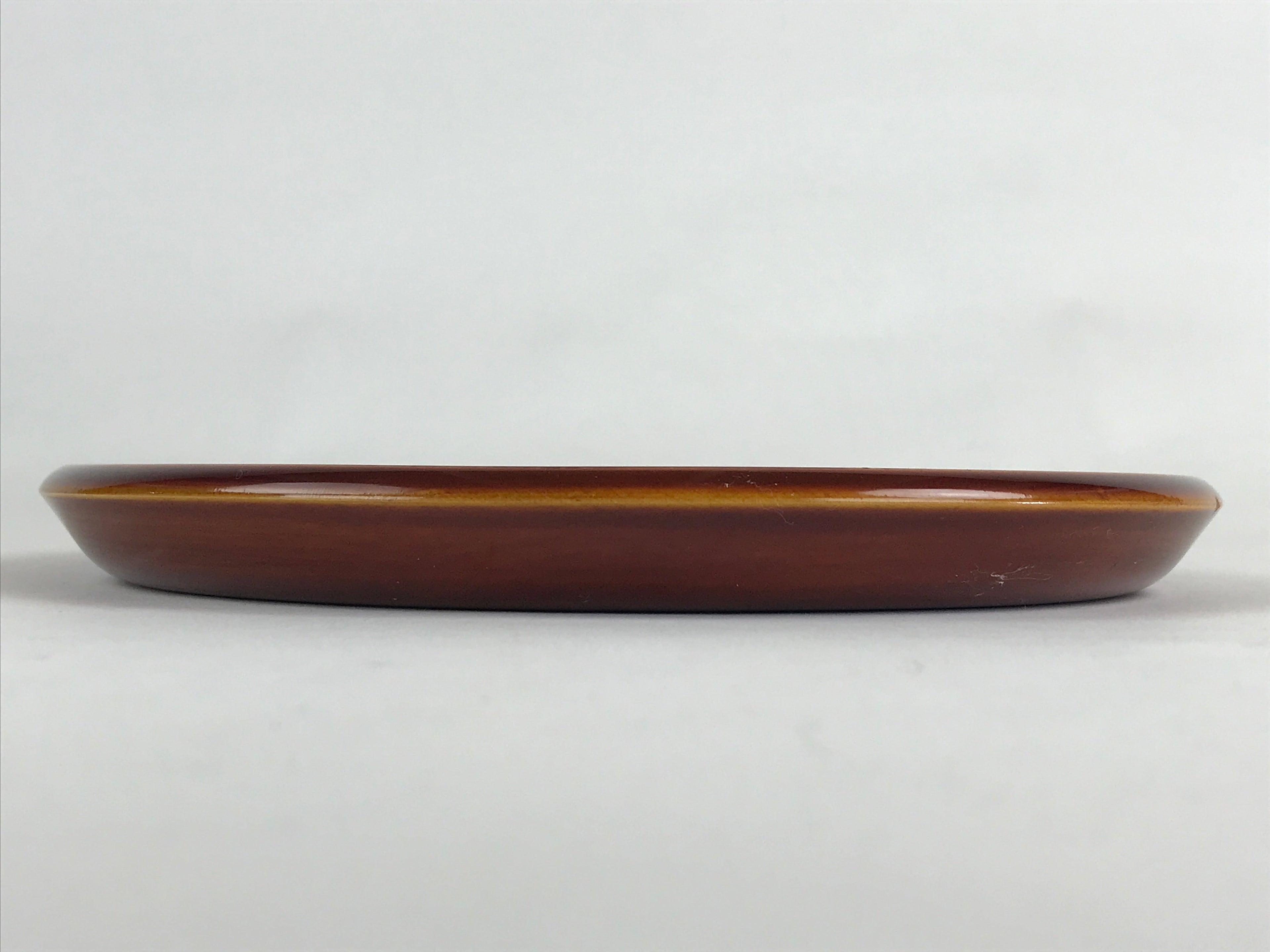 Japanese Wooden Lacquered Serving Tray Vtg Hida Shunkei Obon Brown UR867