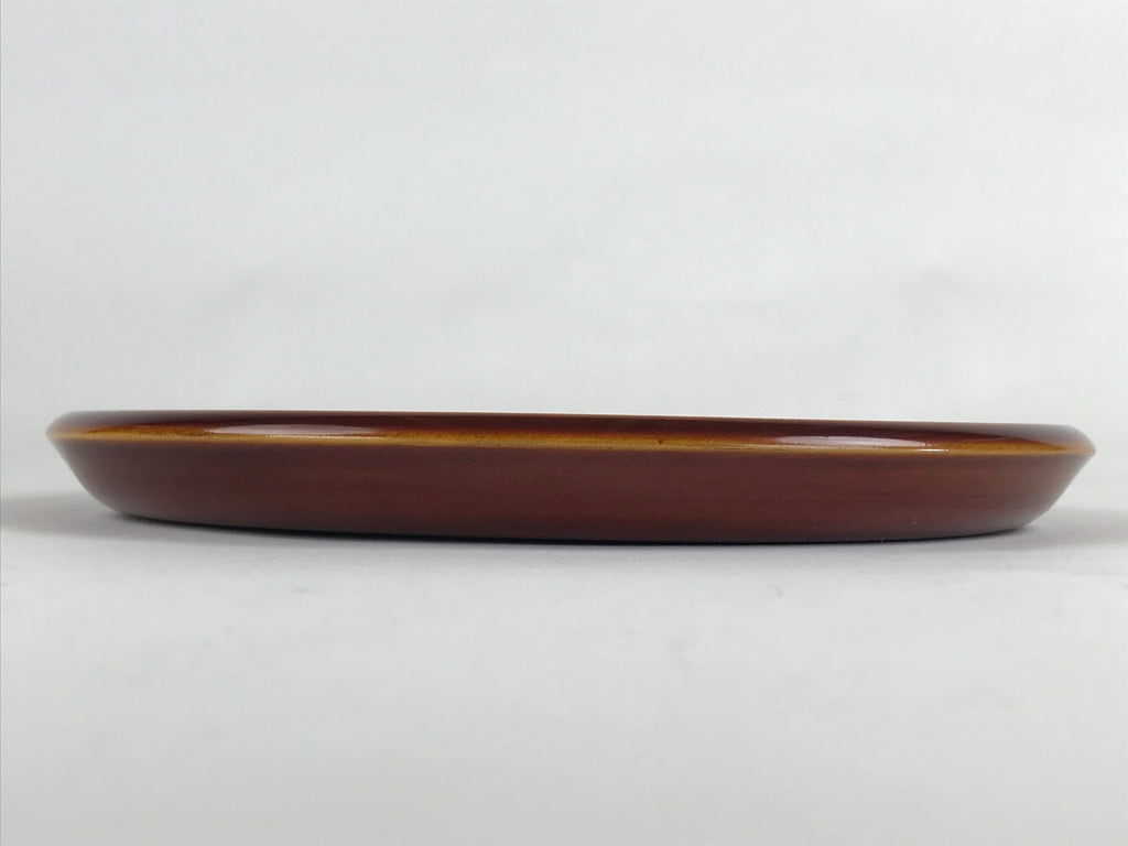 Japanese Wooden Lacquered Serving Tray Vtg Hida Shunkei Obon Brown UR867