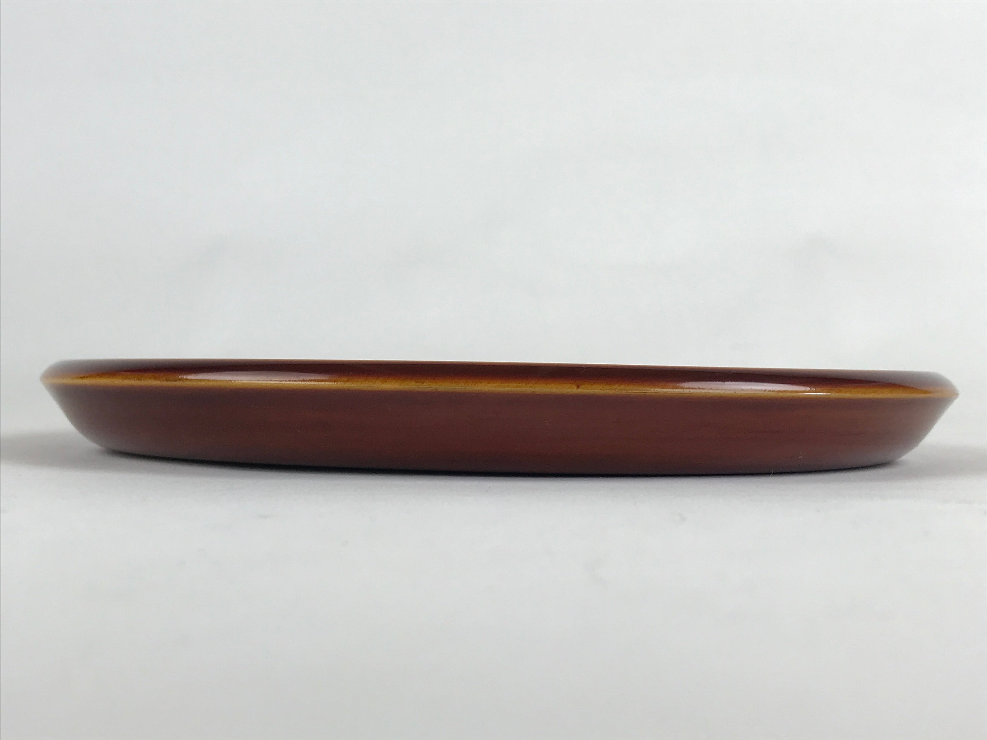 Japanese Wooden Lacquered Serving Tray Vtg Hida Shunkei Obon Brown UR867