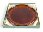 Japanese Wooden Lacquered Serving Tray Vtg Hida Shunkei Obon Brown UR867