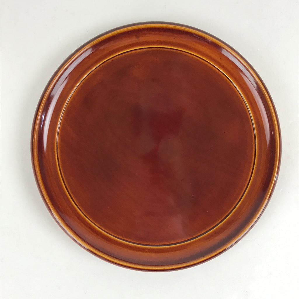 Japanese Wooden Lacquered Serving Tray Vtg Hida Shunkei Obon Brown UR867
