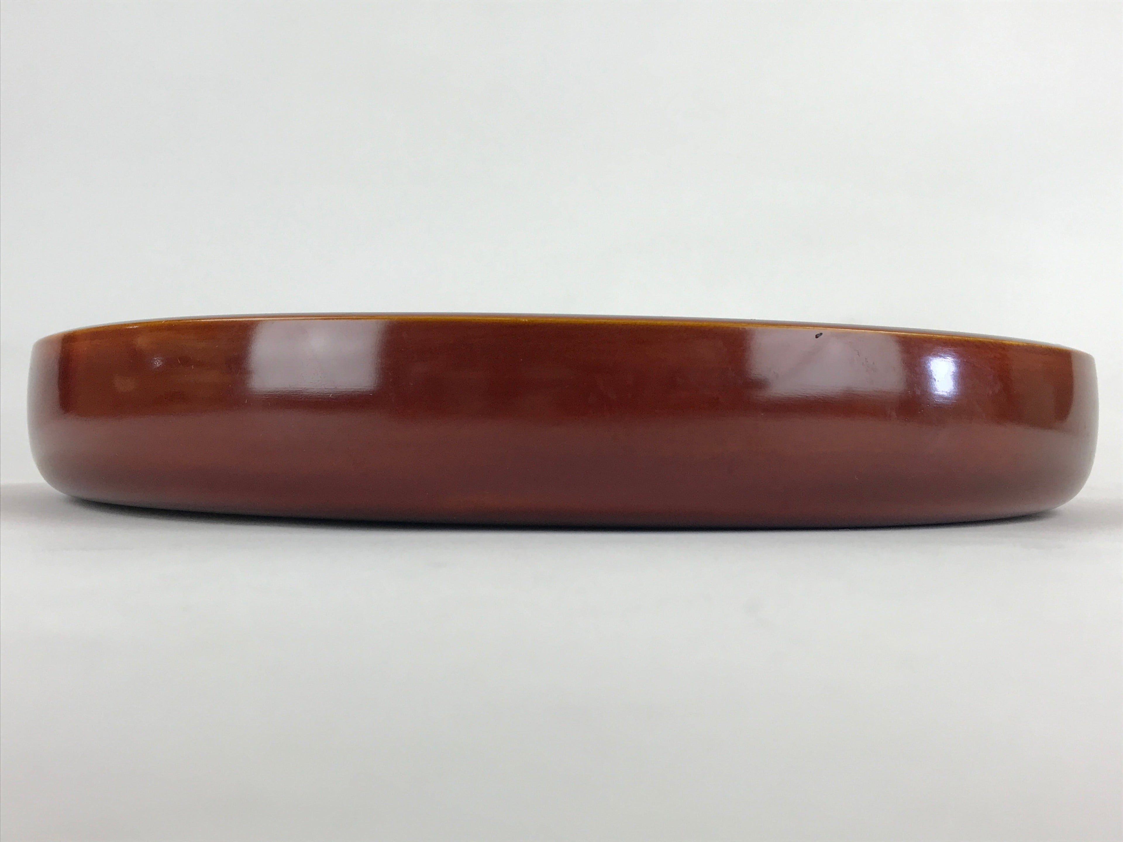 Japanese Wooden Lacquered Serving Tray Vtg Hida Shunkei-nuri Obon Brown UR864