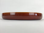 Japanese Wooden Lacquered Serving Tray Vtg Hida Shunkei-nuri Obon Brown UR864
