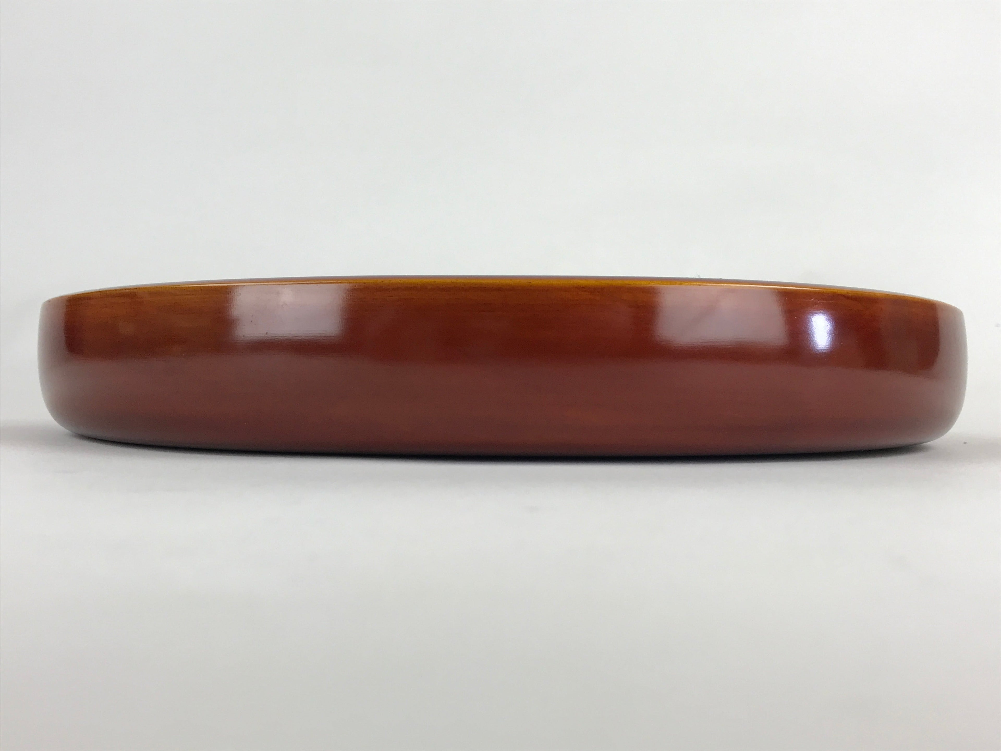 Japanese Wooden Lacquered Serving Tray Vtg Hida Shunkei-nuri Obon Brown UR864