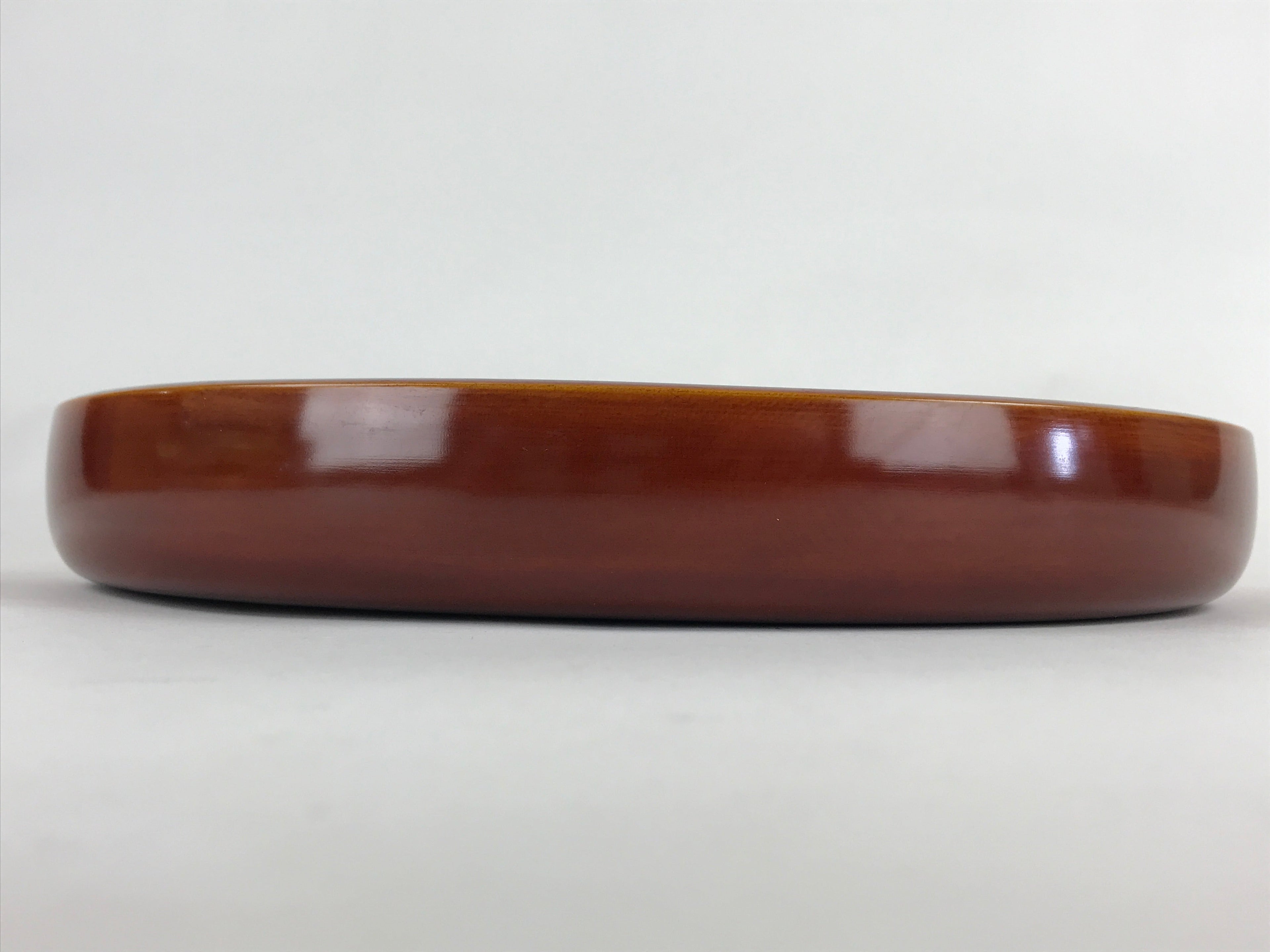 Japanese Wooden Lacquered Serving Tray Vtg Hida Shunkei-nuri Obon Brown UR864