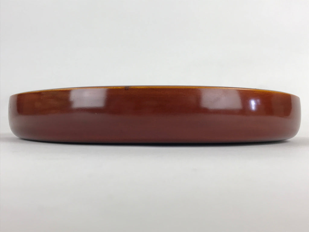 Japanese Wooden Lacquered Serving Tray Vtg Hida Shunkei-nuri Obon Brown UR864