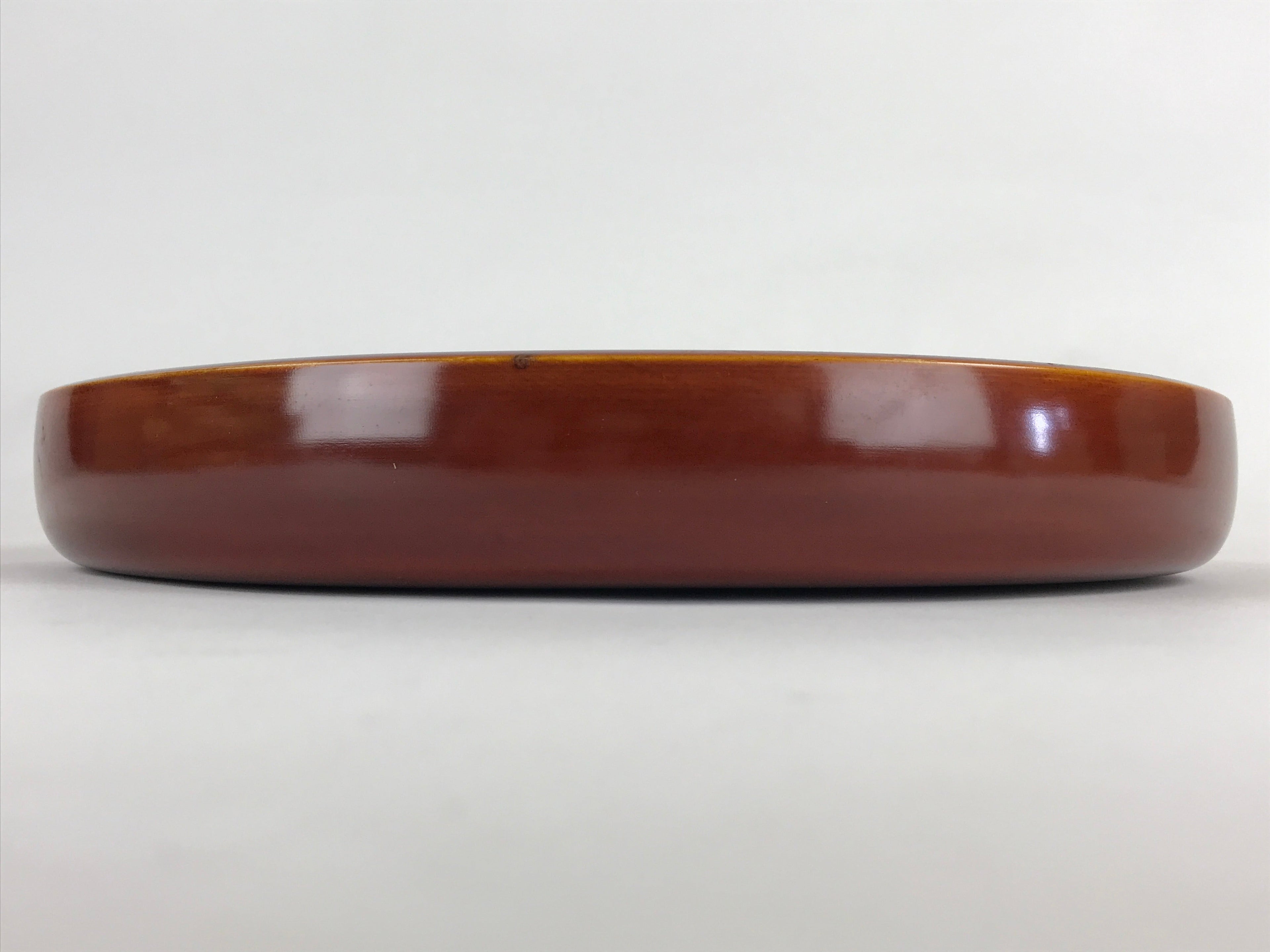Japanese Wooden Lacquered Serving Tray Vtg Hida Shunkei-nuri Obon Brown UR864