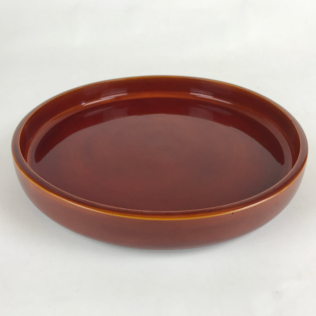 Japanese Wooden Lacquered Serving Tray Vtg Hida Shunkei-nuri Obon Brown UR864