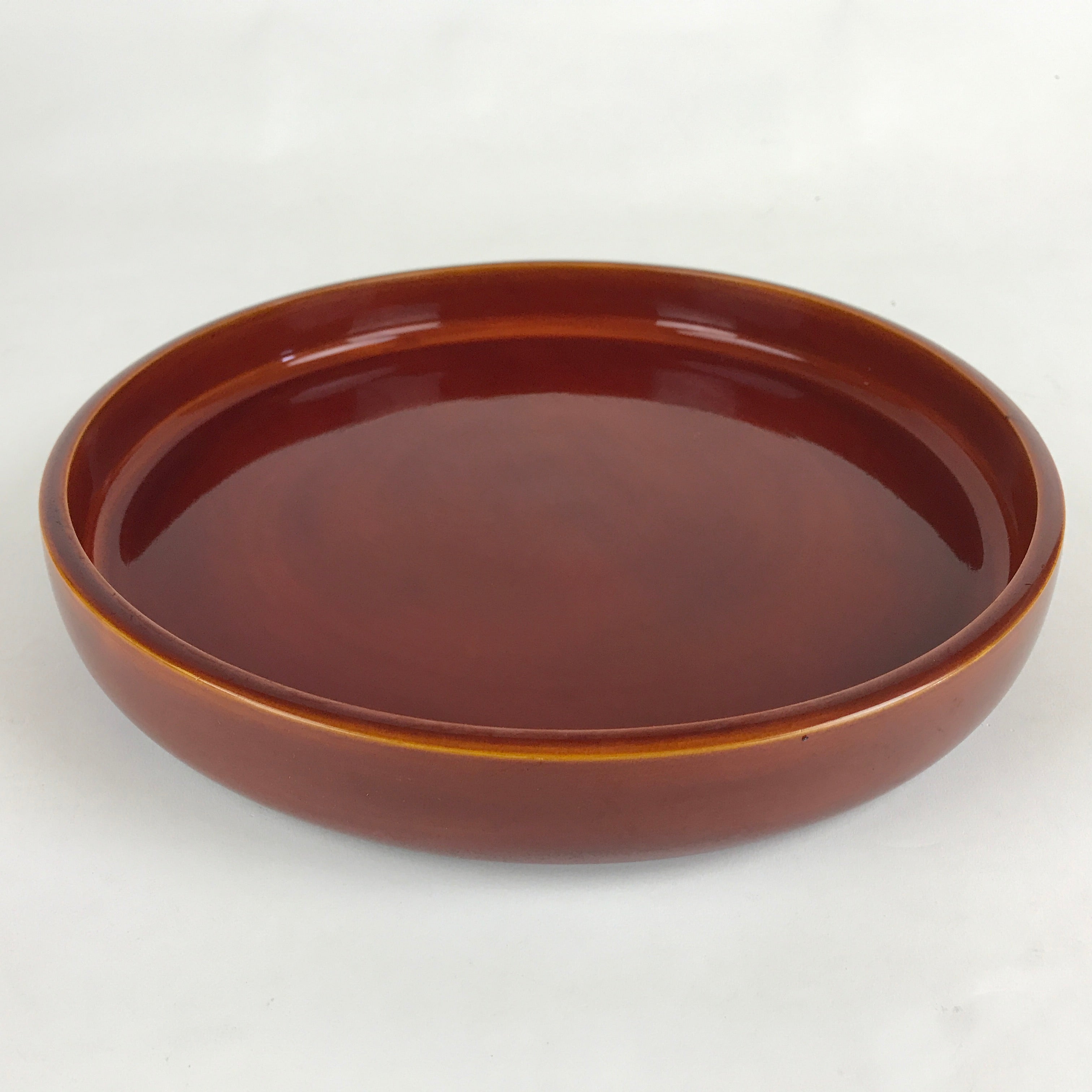 Japanese Wooden Lacquered Serving Tray Vtg Hida Shunkei-nuri Obon Brown UR864