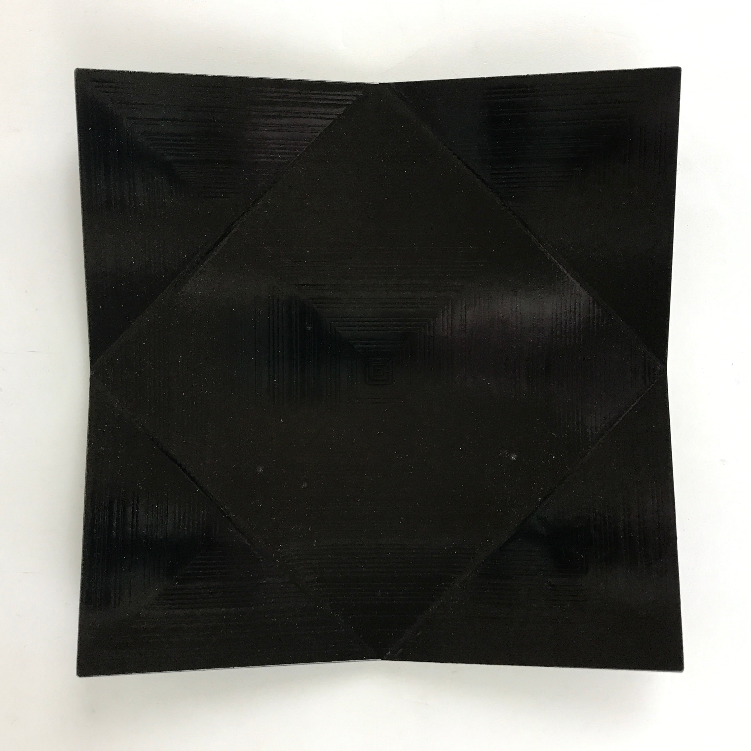 Japanese Wooden Lacquered Serving Tray Vtg Obon Fukiage Black Square UR866