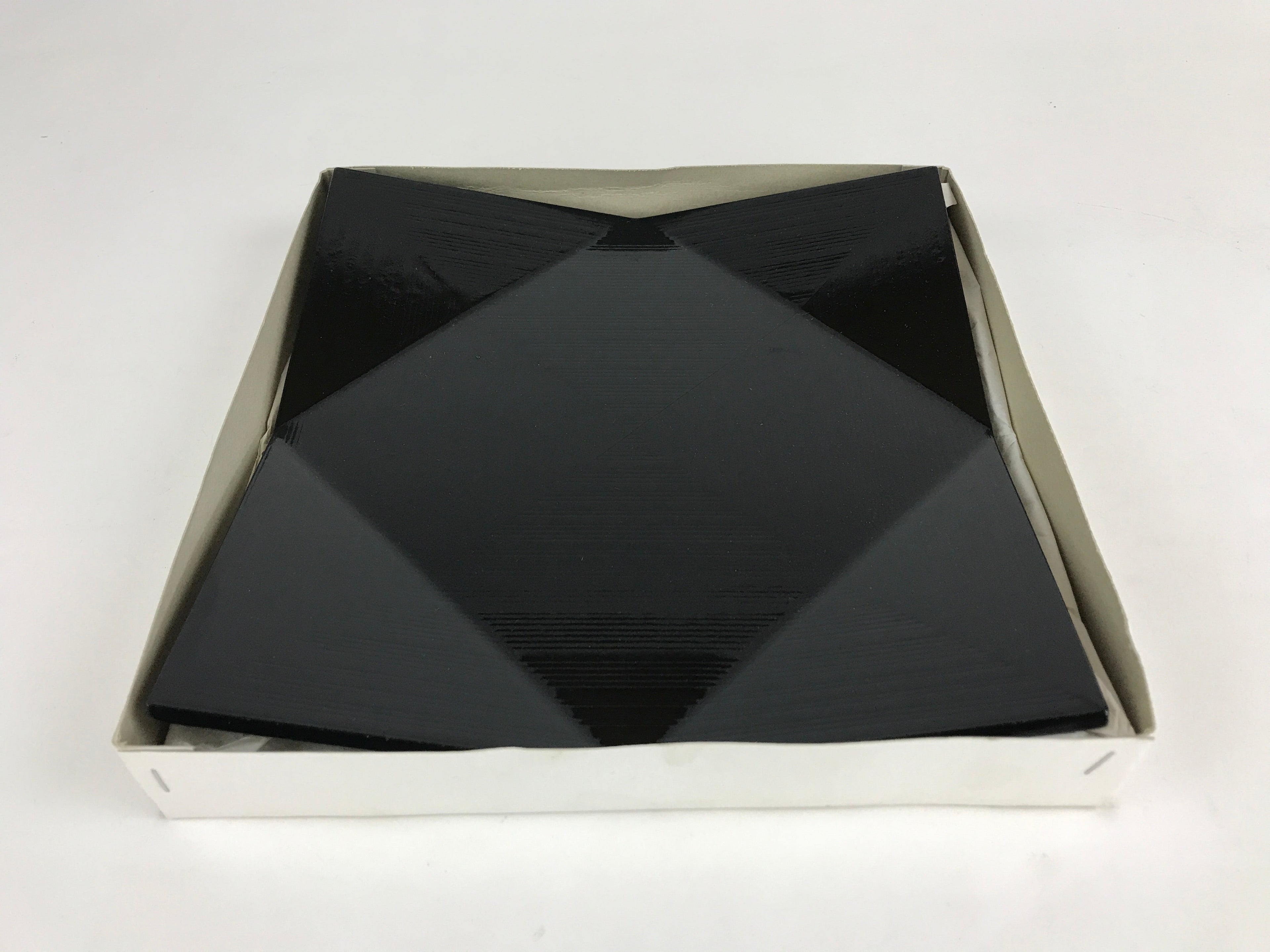 Japanese Wooden Lacquered Serving Tray Vtg Obon Fukiage Black Square UR866