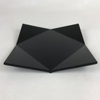 Japanese Wooden Lacquered Serving Tray Vtg Obon Fukiage Black Square UR866