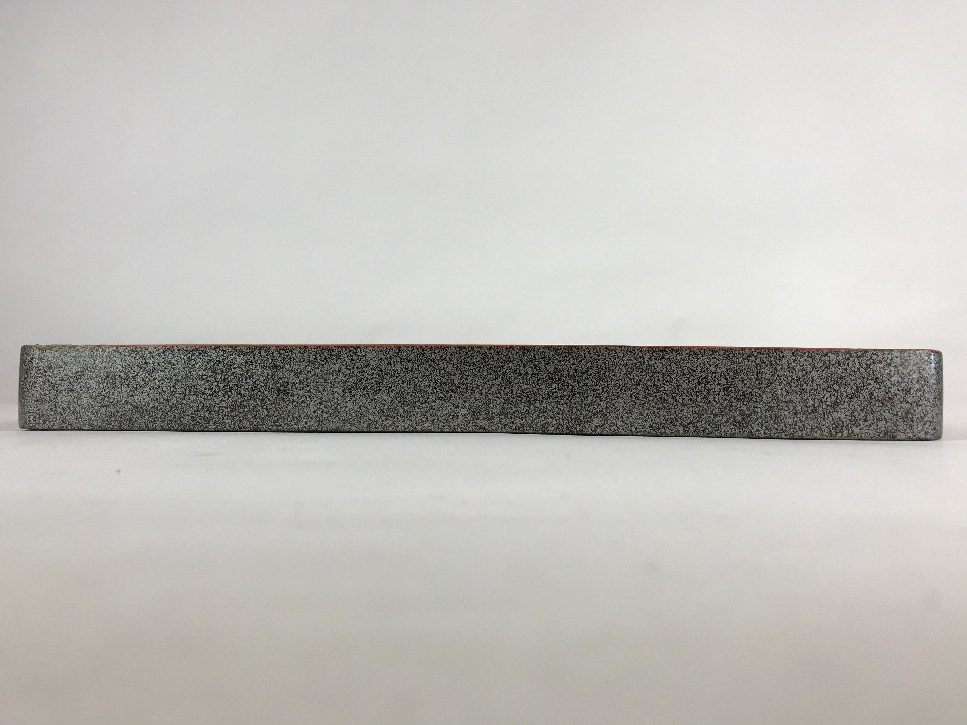 Japanese Wooden Lacquered Serving Tray Vtg Obon Grey Black Orchid UR863