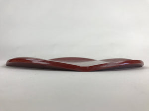 Japanese Wooden Lacquered Serving Tray Vtg Obon Unique Red Plum Flower UR865