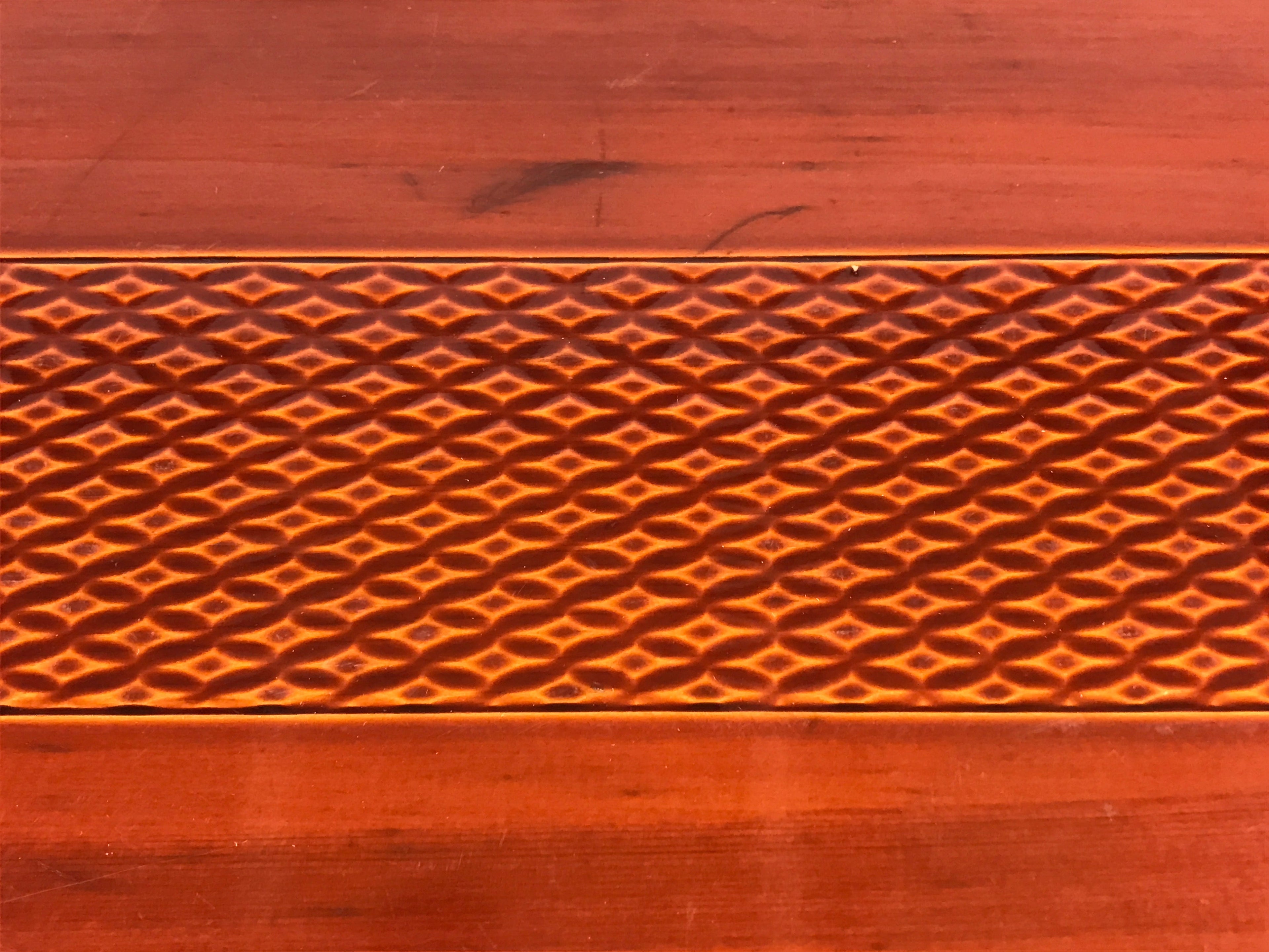 Japanese Wooden Lacquered Serving Tray Vtg Shunkei-nuri Obon Brown UR860