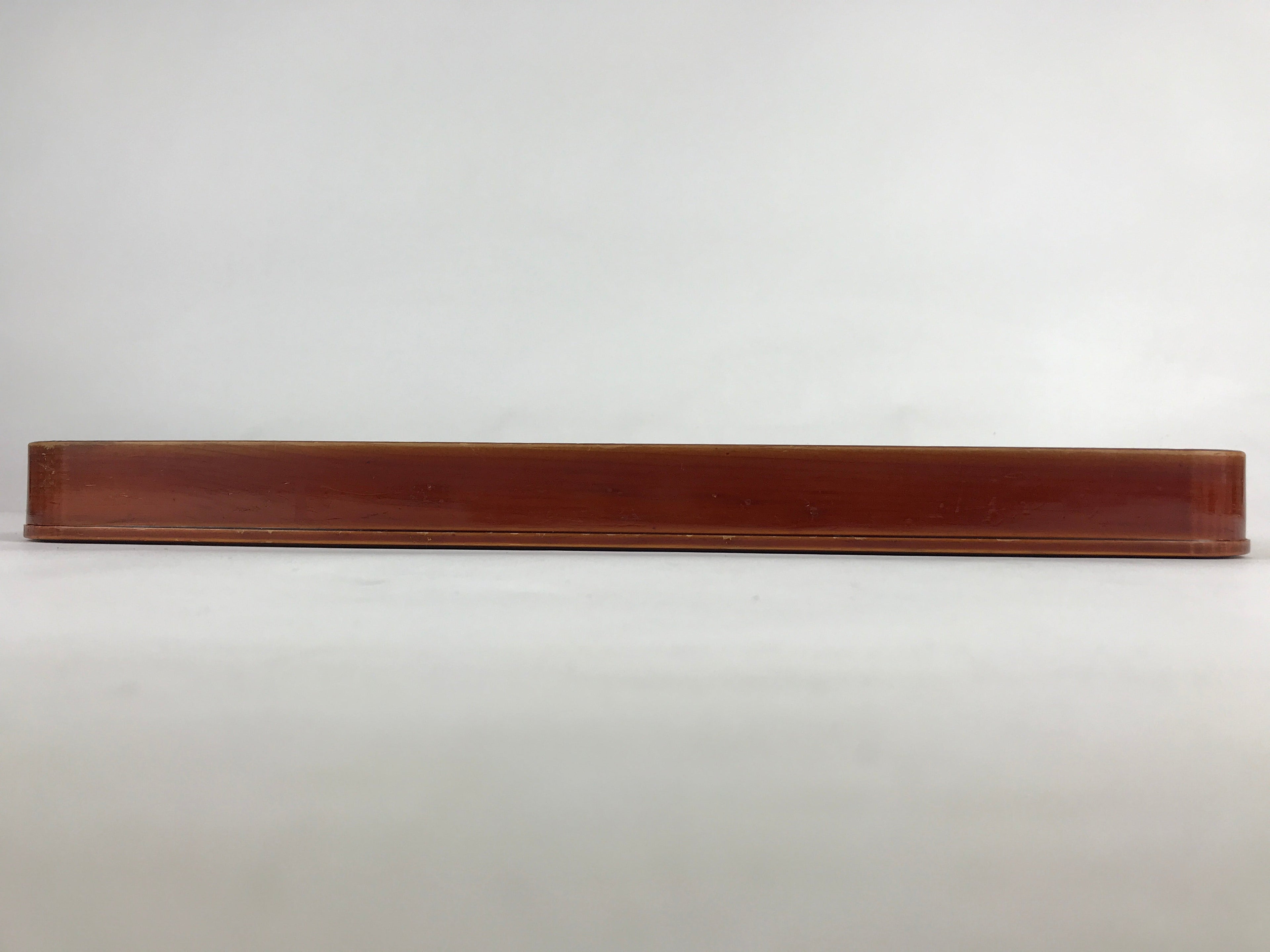 Japanese Wooden Lacquered Serving Tray Vtg Shunkei-nuri Obon Brown UR860