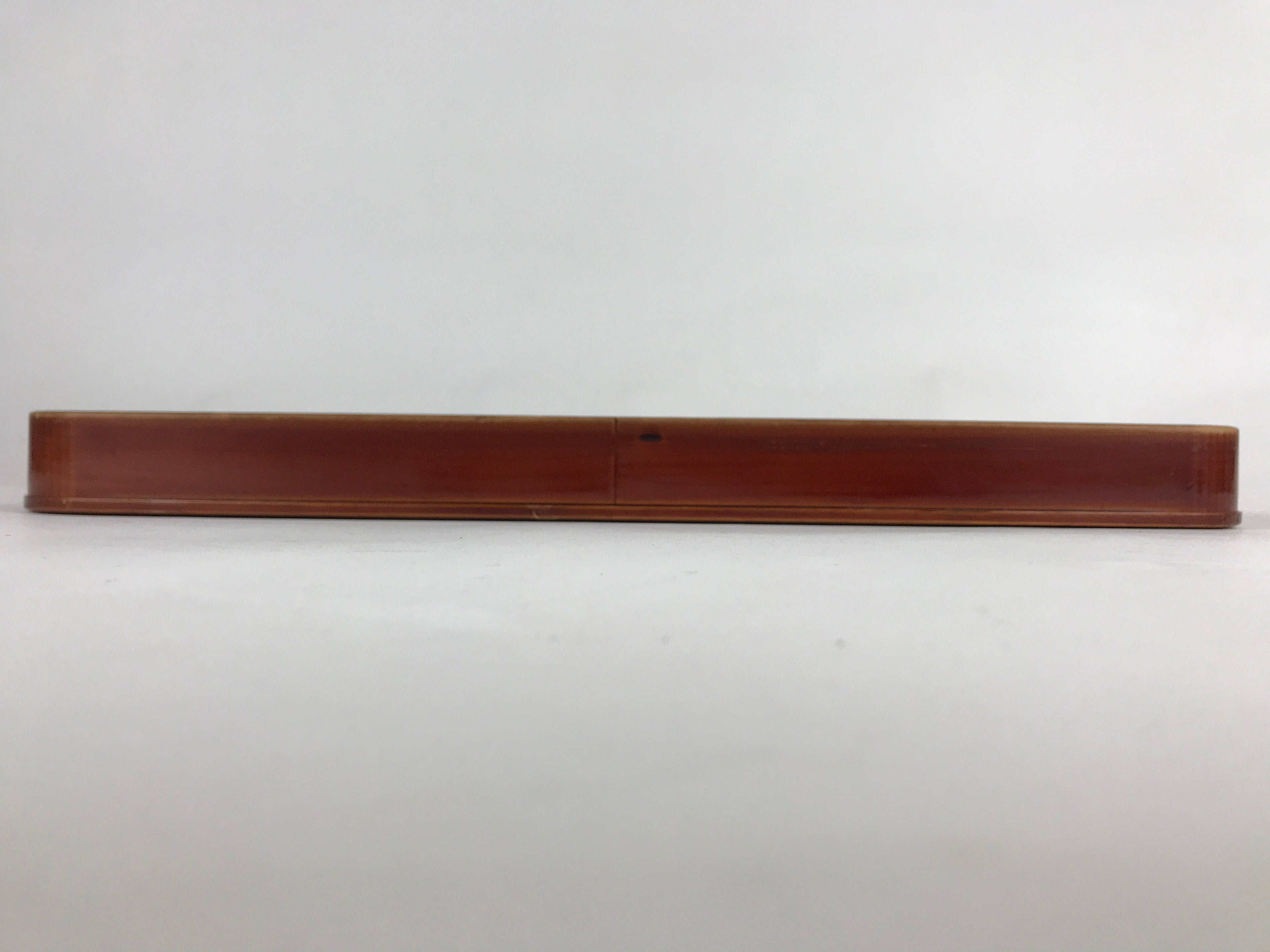 Japanese Wooden Lacquered Serving Tray Vtg Shunkei-nuri Obon Brown UR860