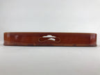 Japanese Wooden Lacquered Serving Tray Vtg Shunkei-nuri Obon Brown UR860