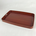 Japanese Wooden Lacquered Serving Tray Vtg Shunkei-nuri Obon Brown UR860