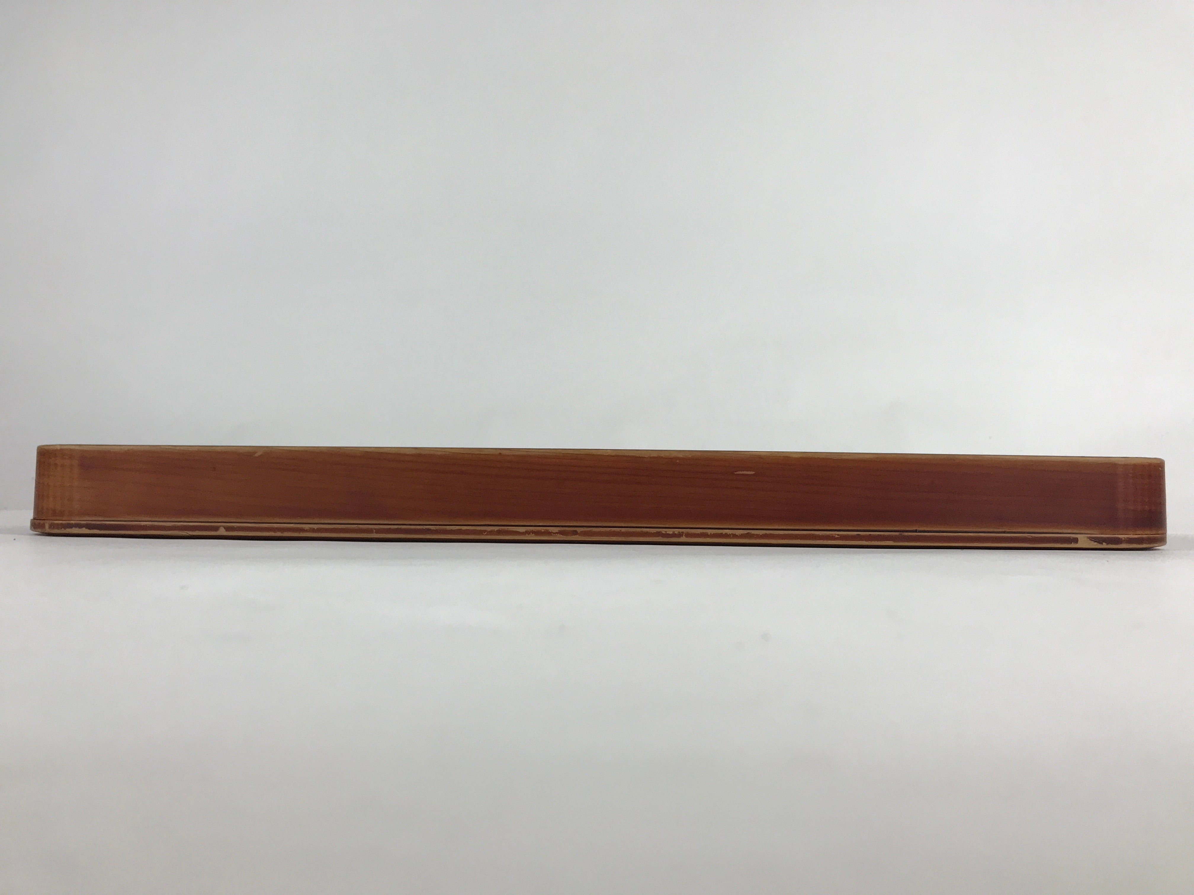 Japanese Wooden Lacquered Serving Tray Vtg Shunkei-nuri Obon Brown UR861