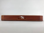 Japanese Wooden Lacquered Serving Tray Vtg Shunkei-nuri Obon Brown UR861