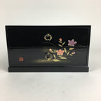Japanese Wooden Lacquered Sewing Box Vtg Haribako Chest Tansu 2 Drawers T288