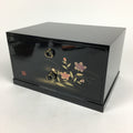 Japanese Wooden Lacquered Sewing Box Vtg Haribako Chest Tansu 2 Drawers T288