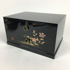Japanese Wooden Lacquered Sewing Box Vtg Haribako Chest Tansu 2 Drawers T288