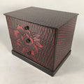 Japanese Wooden Lacquered Sewing Box Vtg Haribako Chest Tansu 3 Drawers T223