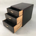 Japanese Wooden Lacquered Sewing Box Vtg Haribako Chest Tansu 3 Drawers T227