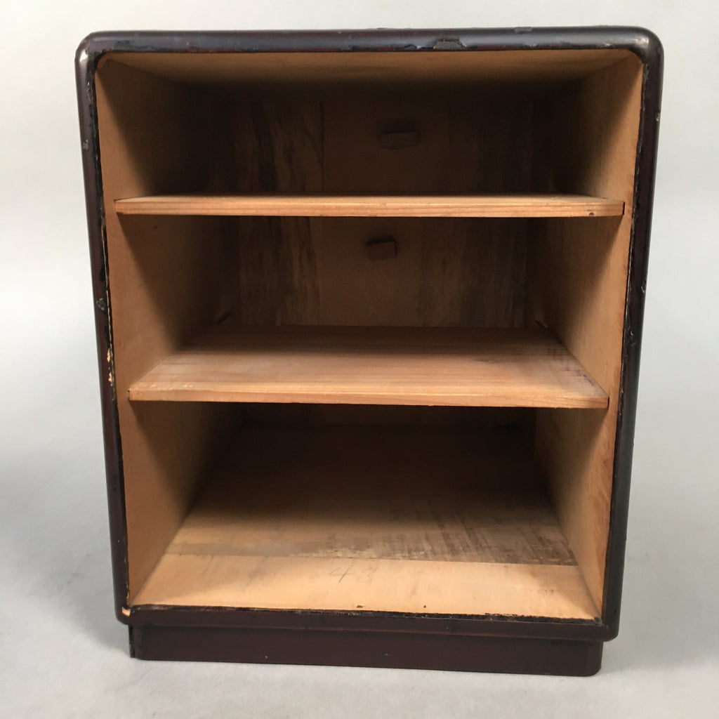 Japanese Wooden Lacquered Sewing Box Vtg Haribako Chest Tansu 3 Drawers T227
