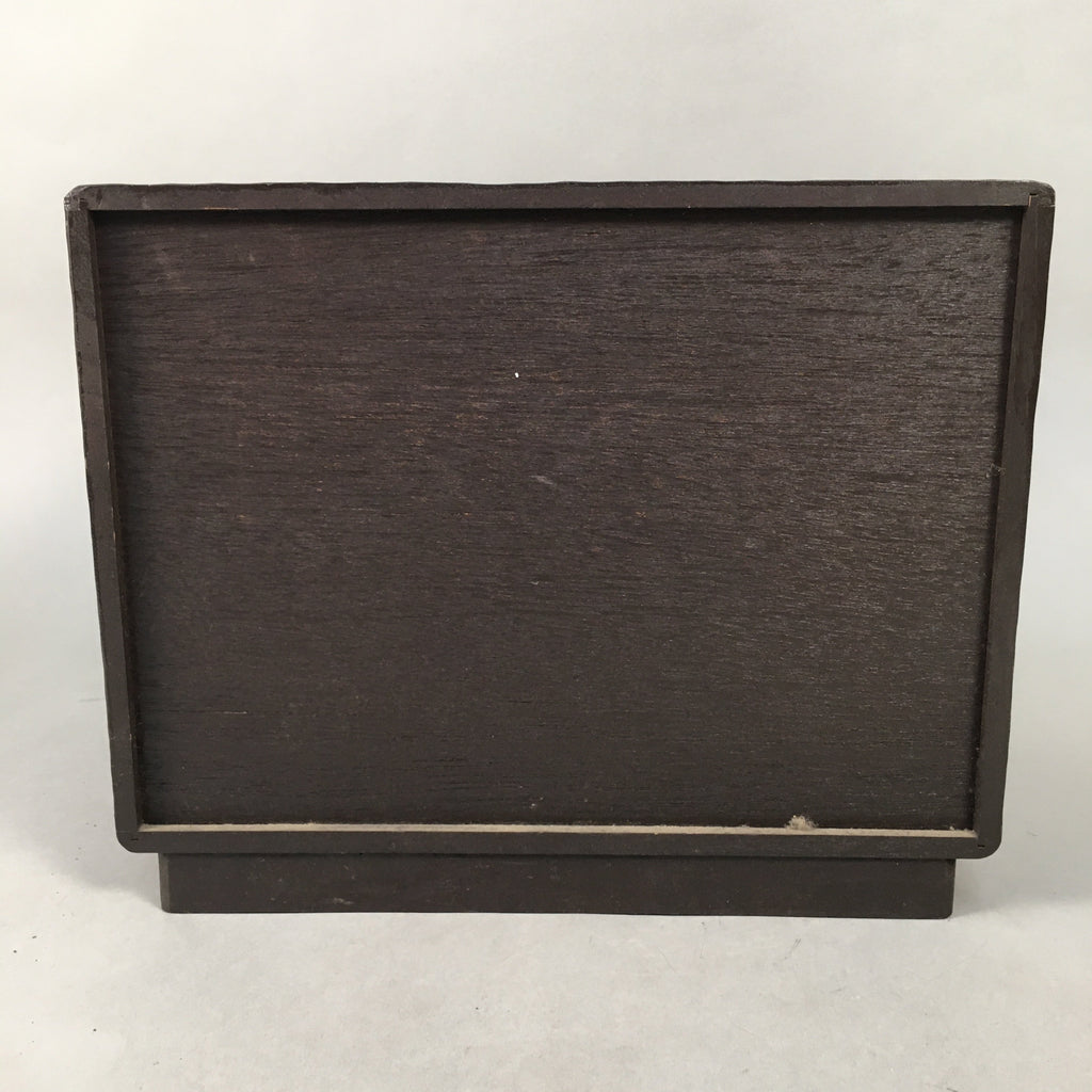 Japanese Wooden Lacquered Sewing Box Vtg Haribako Chest Tansu 3 Drawers T230