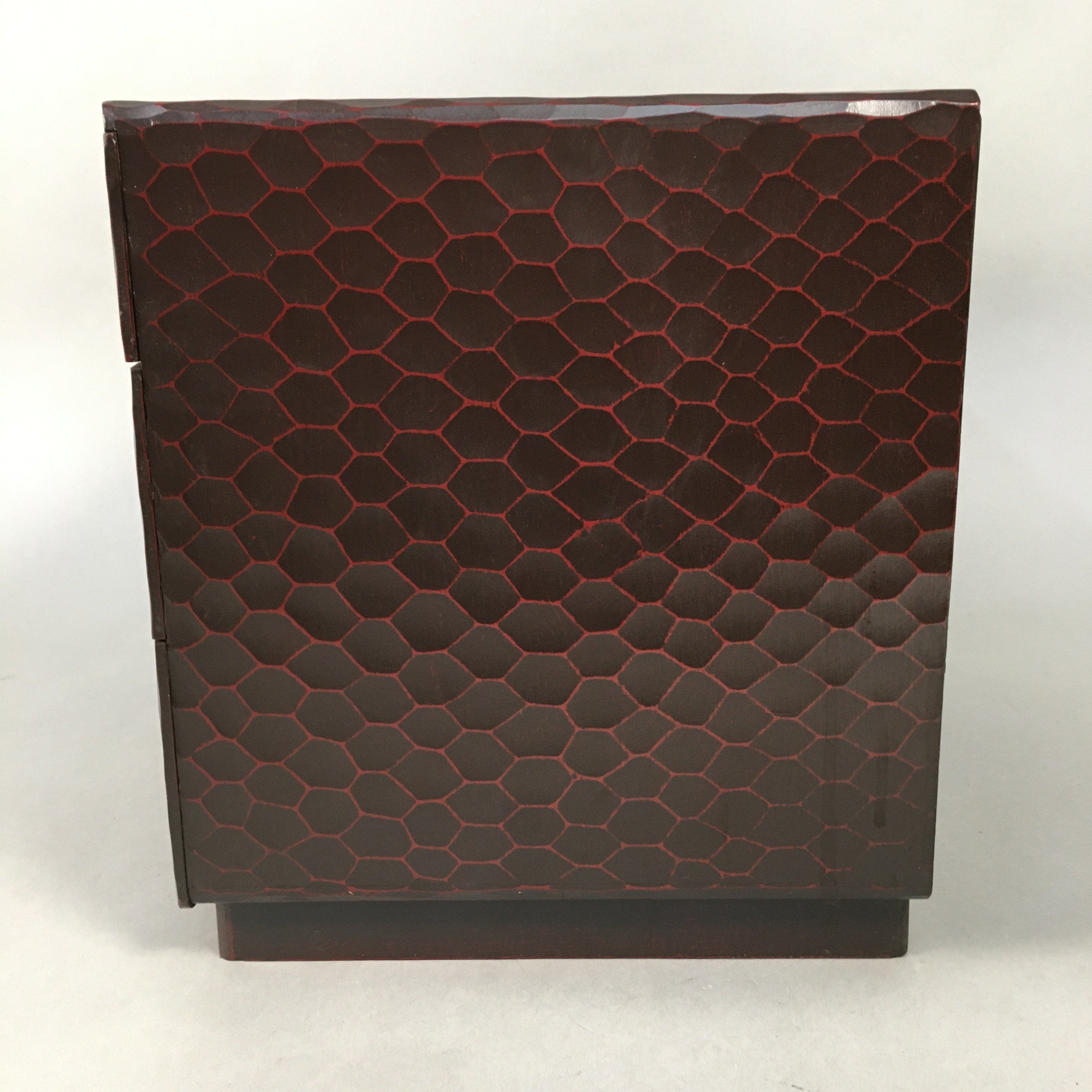 Japanese Wooden Lacquered Sewing Box Vtg Haribako Chest Tansu 3 Drawers T230