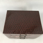 Japanese Wooden Lacquered Sewing Box Vtg Haribako Chest Tansu 3 Drawers T230