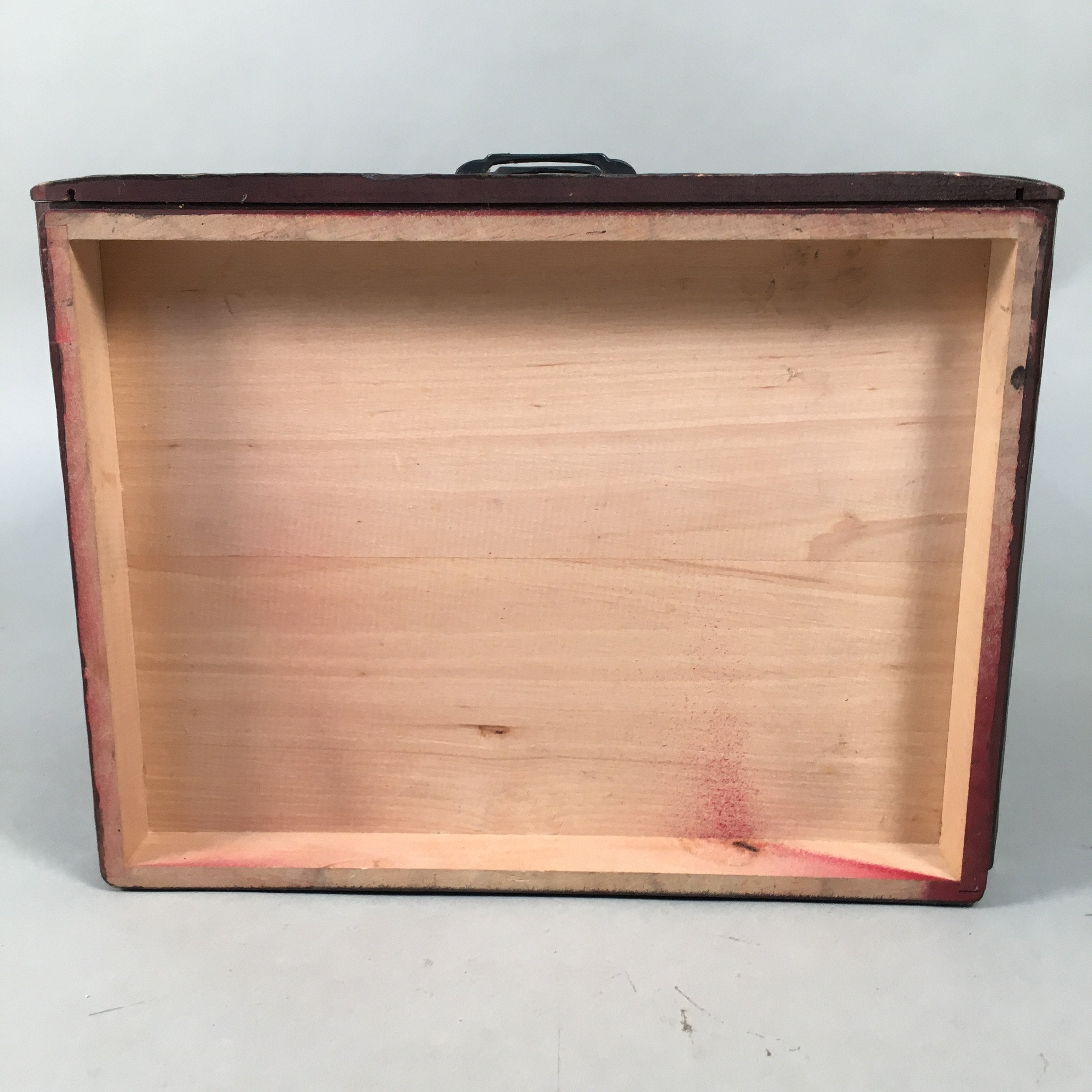 Japanese Wooden Lacquered Sewing Box Vtg Haribako Chest Tansu 3 Drawers T230