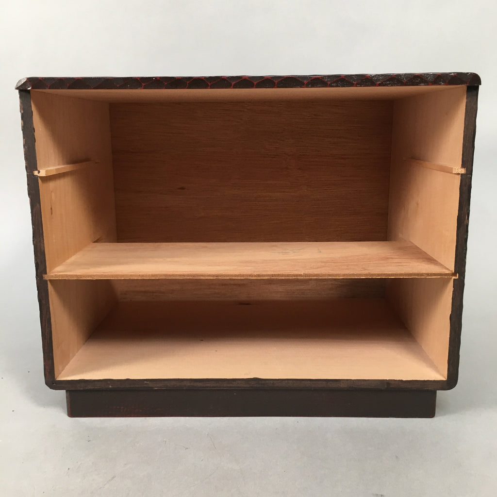 Japanese Wooden Lacquered Sewing Box Vtg Haribako Chest Tansu 3 Drawers T230