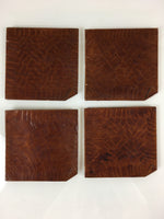 Japanese Wooden Lacquered Small Plate 4pc Set Vtg Meimei-Zara UR801