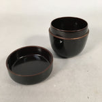 Japanese Wooden Lacquered Tea Caddy Vtg Black Natsume Sado Ceremony NM76