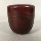Japanese Wooden Lacquered Tea Caddy Vtg Brown Natsume Sado Ceremony NM75