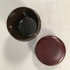 Japanese Wooden Lacquered Tea Caddy Vtg Brown Natsume Sado Ceremony NM75