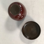 Japanese Wooden Lacquered Tea Caddy Vtg Brown Natsume Sado Ceremony NM75