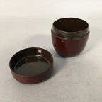 Japanese Wooden Lacquered Tea Caddy Vtg Brown Natsume Sado Ceremony NM75