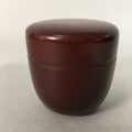 Japanese Wooden Lacquered Tea Caddy Vtg Brown Natsume Sado Ceremony NM75
